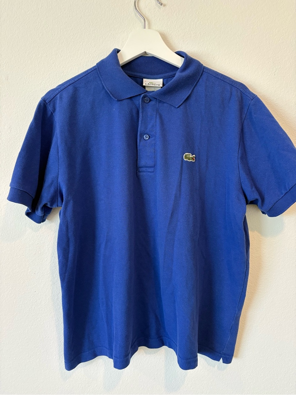 Lacoste Royal Blue Short Sleeve Mens Polo with Croc Patch